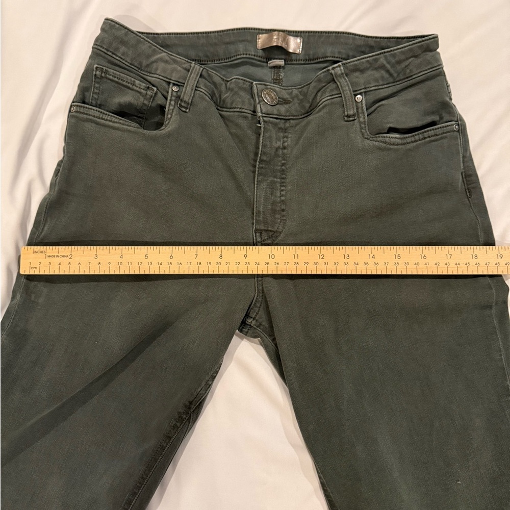 KUT From The Kluth Jeans‎ Women’s 8 Green Raw Hem Flare High Rise Designer Denim - Picture 7 of 11